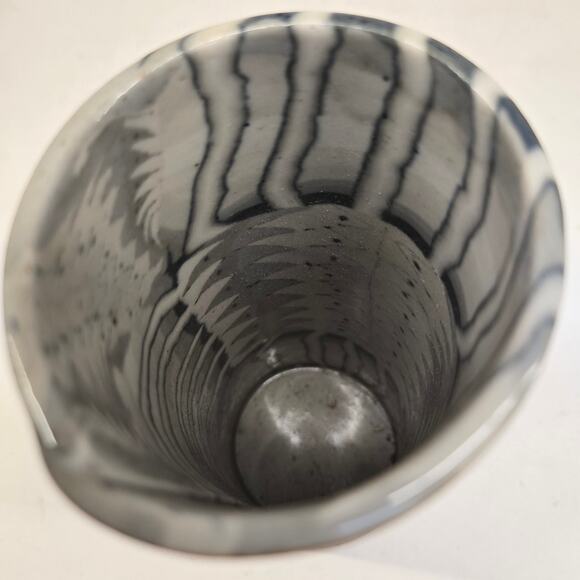 VTG Siegele and Haley Buzzard Mountain Pottery Signed 1995 Slab Vase Nerikomi - Picture 6 of 7